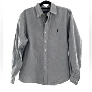 Ralph Lauren Black & White Plaid Long Sleeve Button Down Shirt